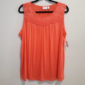 Kim Rogers NWT Coral  Top Size L